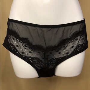 Free People Black Sheer Lace High-Waist Bikini Panty
